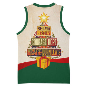 John Lewis Selma 1965 Christmas Basketball Jersey Civil Rights Courage Hope Peace Festive Holiday Tree