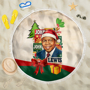 John Lewis Selma 1965 Christmas Beach Blanket Civil Rights Courage Hope Peace Festive Holiday Tree