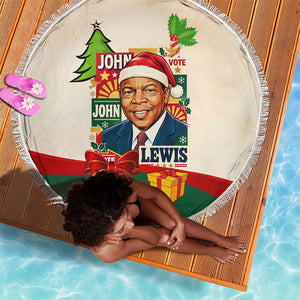 John Lewis Selma 1965 Christmas Beach Blanket Civil Rights Courage Hope Peace Festive Holiday Tree
