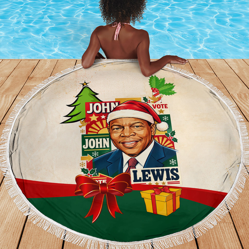 John Lewis Selma 1965 Christmas Beach Blanket Civil Rights Courage Hope Peace Festive Holiday Tree