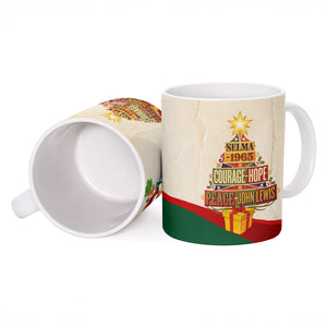 John Lewis Selma 1965 Christmas Ceramic Mug Civil Rights Courage Hope Peace Festive Holiday Tree