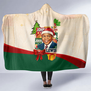 John Lewis Selma 1965 Christmas Hooded Blanket Civil Rights Courage Hope Peace Festive Holiday Tree