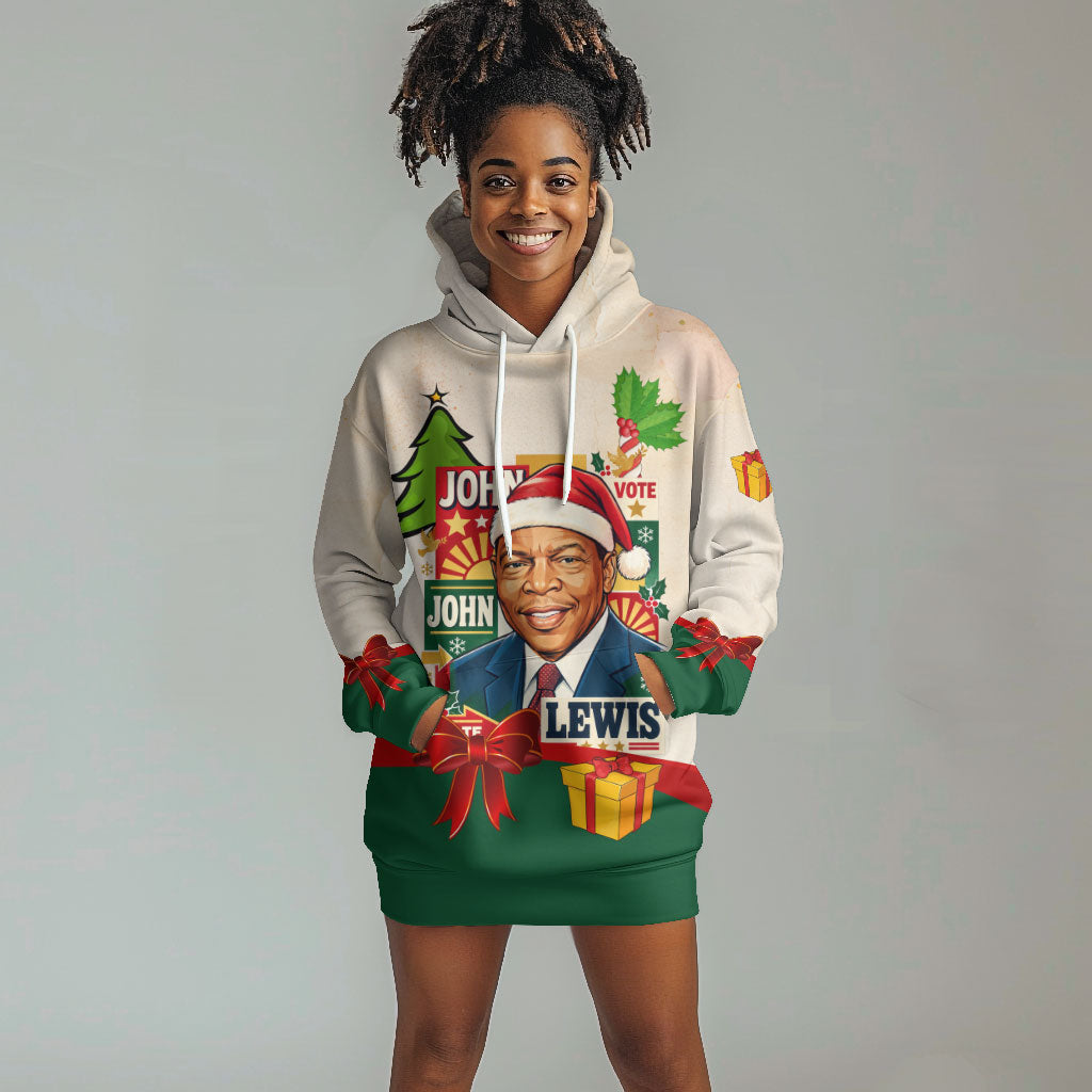 John Lewis Selma 1965 Christmas Hoodie Dress Civil Rights Courage Hope Peace Festive Holiday Tree