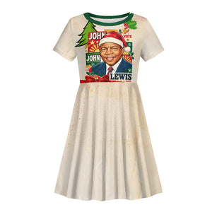 John Lewis Selma 1965 Christmas Kid Short Sleeve Dress Civil Rights Courage Hope Peace Festive Holiday Tree