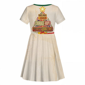 John Lewis Selma 1965 Christmas Kid Short Sleeve Dress Civil Rights Courage Hope Peace Festive Holiday Tree