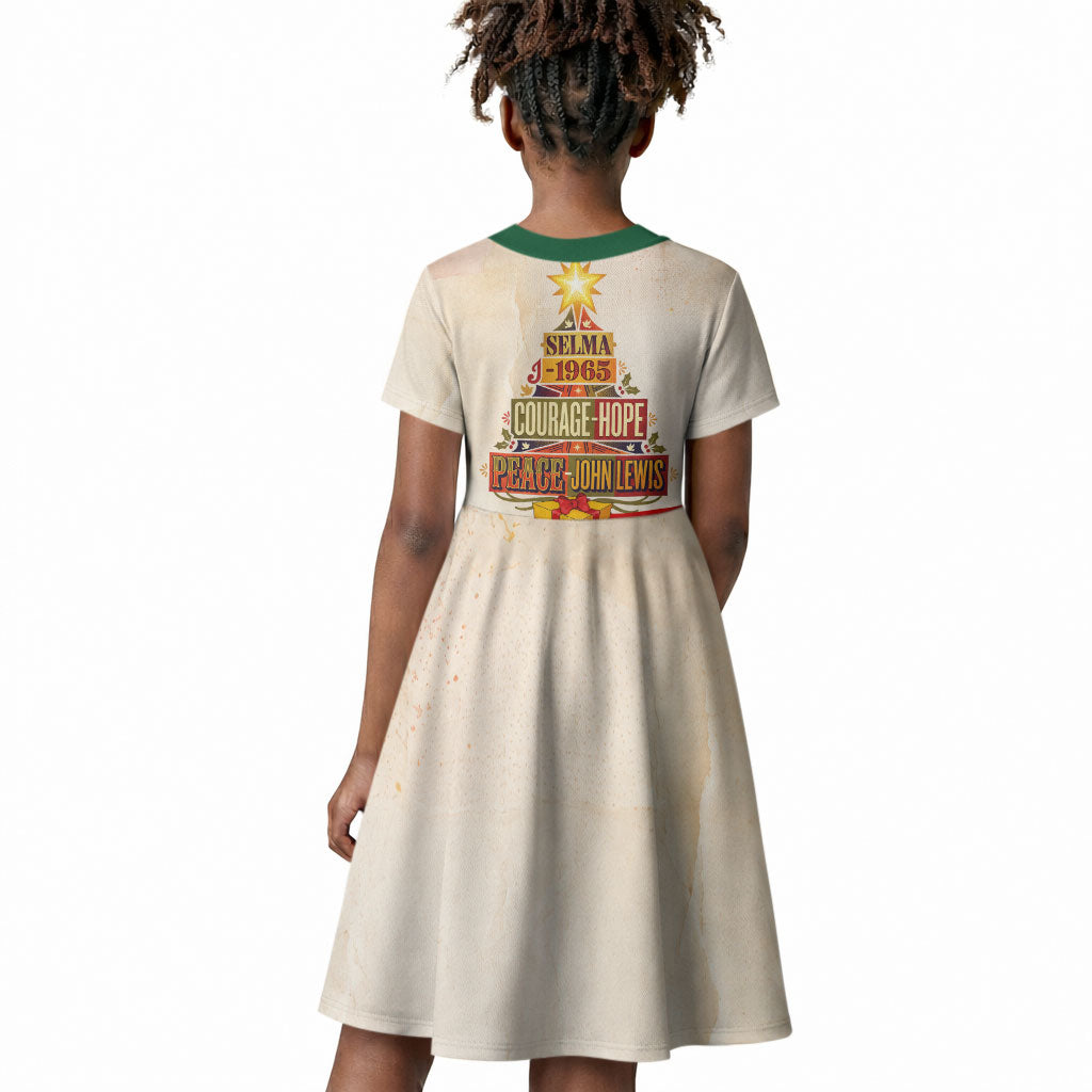 John Lewis Selma 1965 Christmas Kid Short Sleeve Dress Civil Rights Courage Hope Peace Festive Holiday Tree