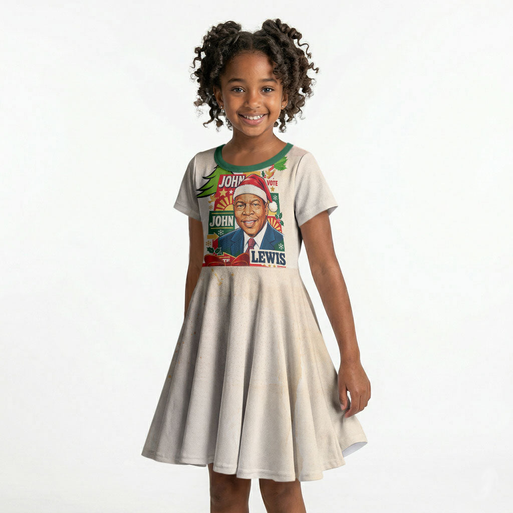 John Lewis Selma 1965 Christmas Kid Short Sleeve Dress Civil Rights Courage Hope Peace Festive Holiday Tree