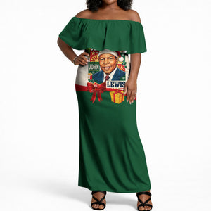 John Lewis Selma 1965 Christmas Off Shoulder Maxi Dress Civil Rights Courage Hope Peace Festive Holiday Tree