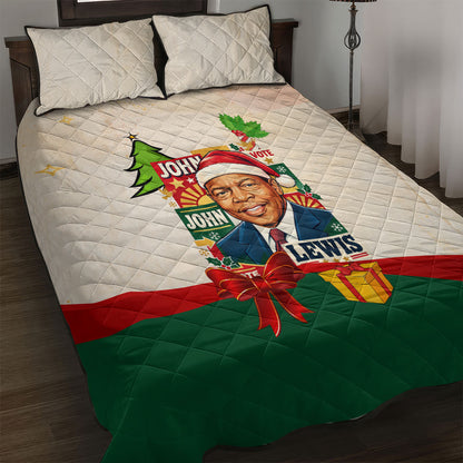 John Lewis Selma 1965 Christmas Quilt Bed Set Civil Rights Courage Hope Peace Festive Holiday Tree