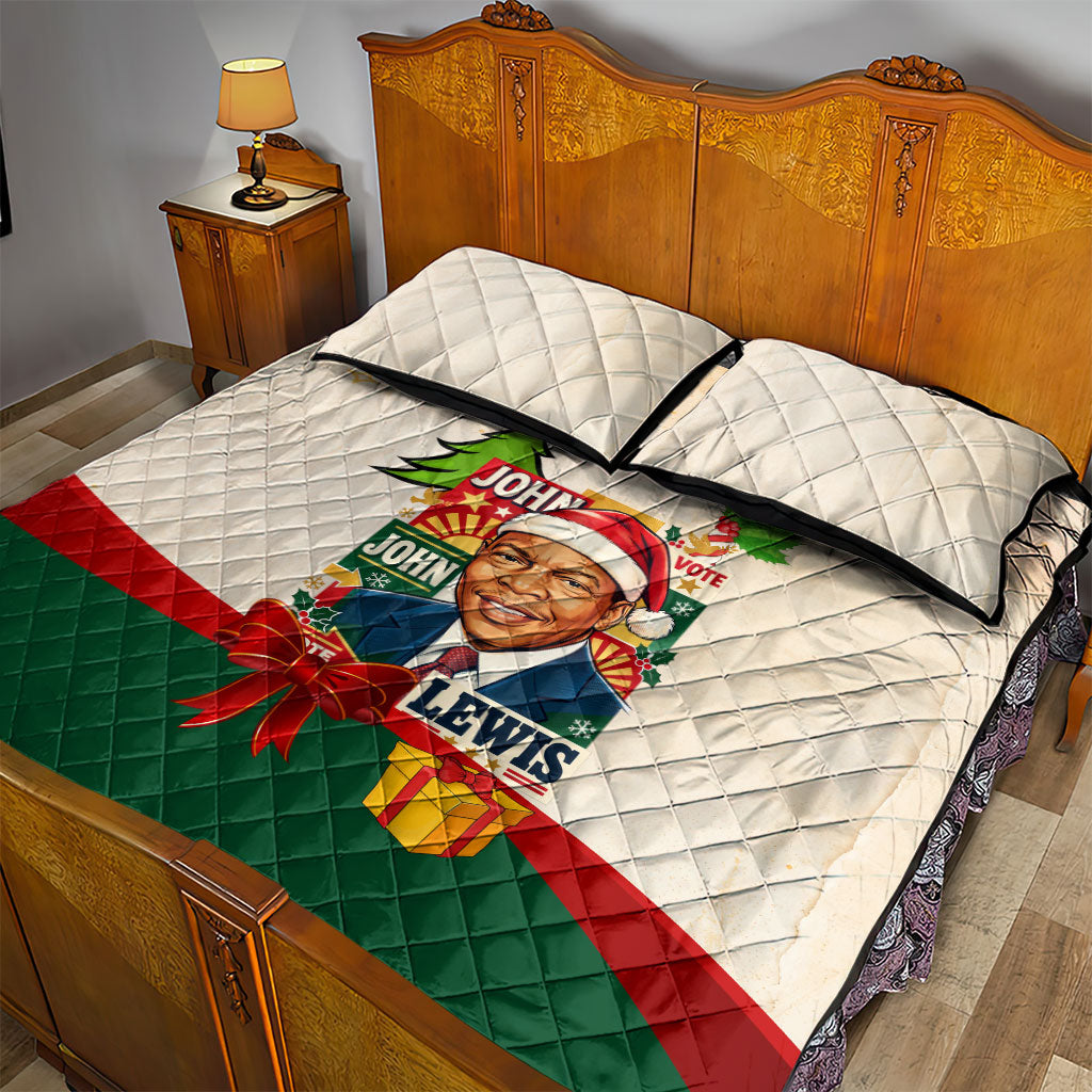 John Lewis Selma 1965 Christmas Quilt Bed Set Civil Rights Courage Hope Peace Festive Holiday Tree