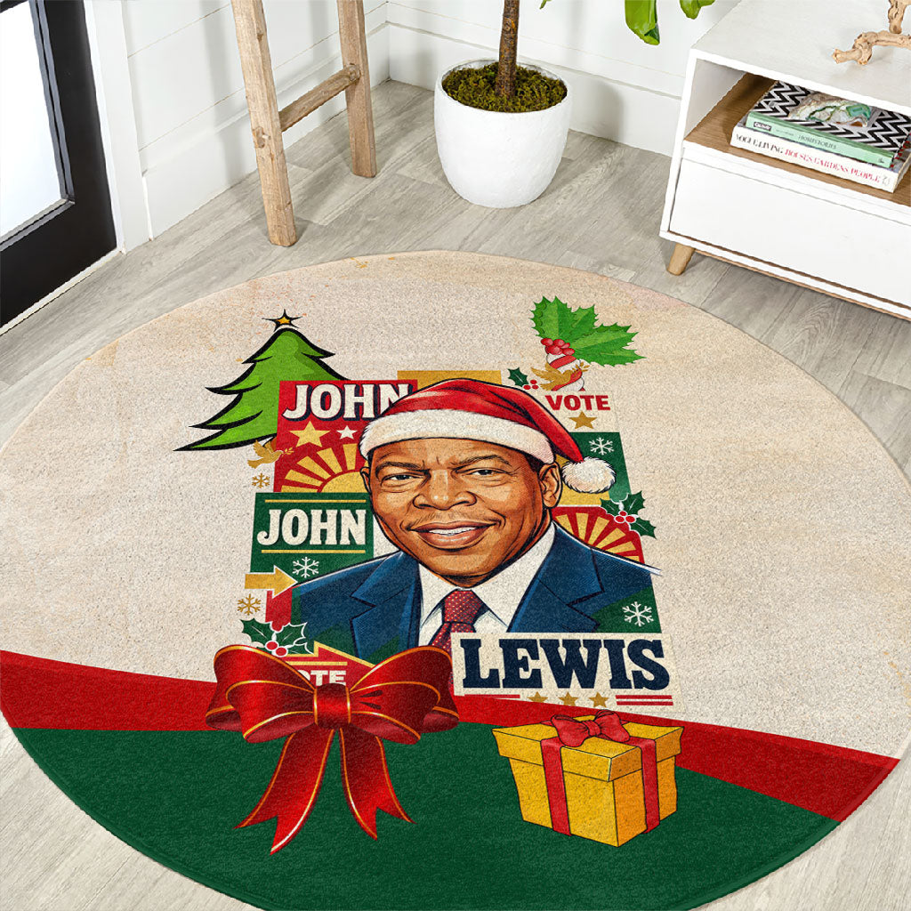 John Lewis Selma 1965 Christmas Round Carpet Civil Rights Courage Hope Peace Festive Holiday Tree