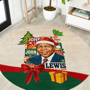 John Lewis Selma 1965 Christmas Round Carpet Civil Rights Courage Hope Peace Festive Holiday Tree