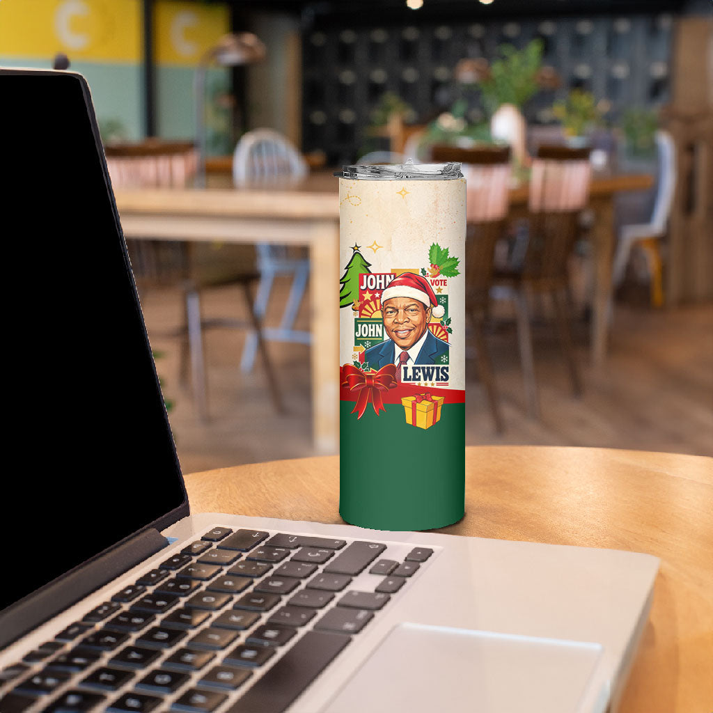 John Lewis Selma 1965 Christmas Skinny Tumbler Civil Rights Courage Hope Peace Festive Holiday Tree