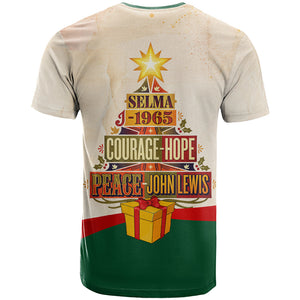 John Lewis Selma 1965 Christmas T shirt Civil Rights Courage Hope Peace Festive Holiday Tree