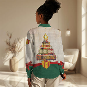 John Lewis Selma 1965 Christmas Women Casual Shirt Civil Rights Courage Hope Peace Festive Holiday Tree