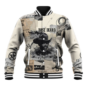 Bose Ikard Black Cowboy Baseball Jacket Vintage Newspaper Collage Old West African American History Art