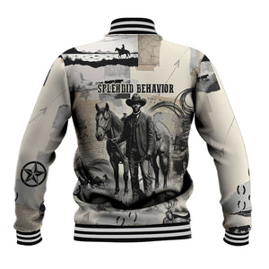Bose Ikard Black Cowboy Baseball Jacket Vintage Newspaper Collage Old West African American History Art