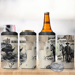 Bose Ikard Black Cowboy 4 in 1 Can Cooler Tumbler Vintage Newspaper Collage Old West African American History Art