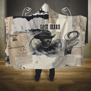 Bose Ikard Black Cowboy Hooded Blanket Vintage Newspaper Collage Old West African American History Art