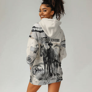 Bose Ikard Black Cowboy Hoodie Dress Vintage Newspaper Collage Old West African American History Art