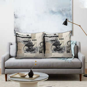Bose Ikard Black Cowboy Pillow Cover Vintage Newspaper Collage Old West African American History Art