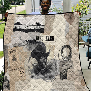 Bose Ikard Black Cowboy Quilt Vintage Newspaper Collage Old West African American History Art