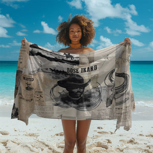 Bose Ikard Black Cowboy Sarong Vintage Newspaper Collage Old West African American History Art