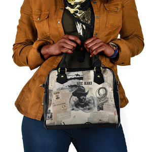 Bose Ikard Black Cowboy Shoulder Handbag Vintage Newspaper Collage Old West African American History Art