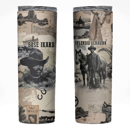 Bose Ikard Black Cowboy Skinny Tumbler Vintage Newspaper Collage Old West African American History Art