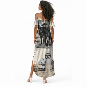 Bose Ikard Black Cowboy Summer Maxi Dress Vintage Newspaper Collage Old West African American History Art