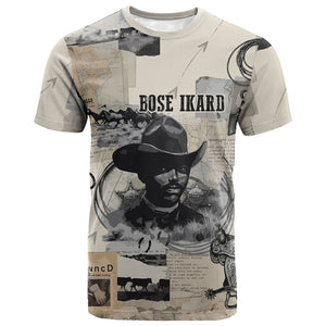 Bose Ikard Black Cowboy T shirt Vintage Newspaper Collage Old West African American History Art