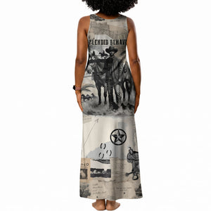 Bose Ikard Black Cowboy Tank Maxi Dress Vintage Newspaper Collage Old West African American History Art