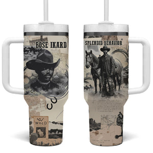 Bose Ikard Black Cowboy Tumbler With Handle Vintage Newspaper Collage Old West African American History Art