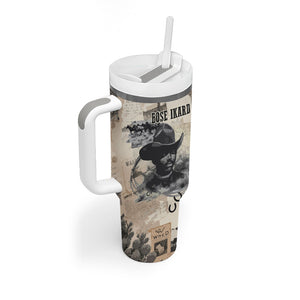 Bose Ikard Black Cowboy Tumbler With Handle Vintage Newspaper Collage Old West African American History Art