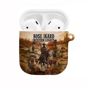 Bose Ikard Black Cowboy Texas Trail Driver AirPods Case Vintage Western Desert Collage African American History Art
