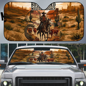 Bose Ikard Black Cowboy Texas Trail Driver Auto Sun Shade Vintage Western Desert Collage African American History Art