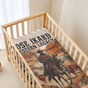 Bose Ikard Black Cowboy Texas Trail Driver Baby Bed Cover Vintage Western Desert Collage African American History Art