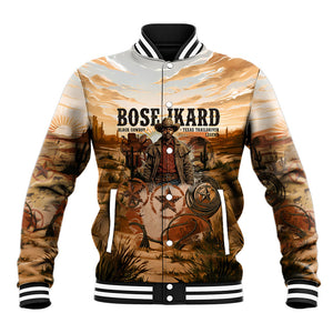 Bose Ikard Black Cowboy Texas Trail Driver Baseball Jacket Vintage Western Desert Collage African American History Art