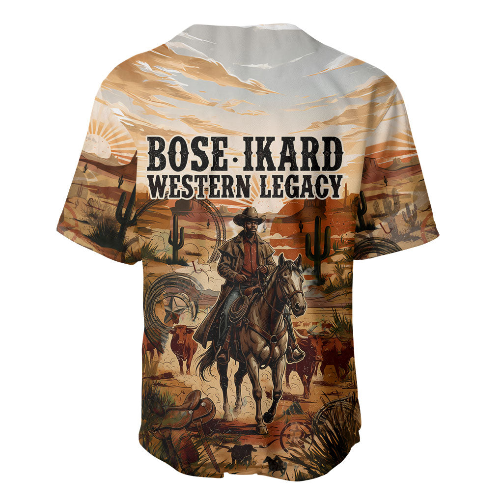 Bose Ikard Black Cowboy Texas Trail Driver Baseball Jersey Vintage Western Desert Collage African American History Art