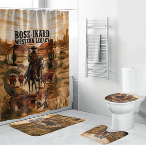 Bose Ikard Black Cowboy Texas Trail Driver Bathroom Set Vintage Western Desert Collage African American History Art