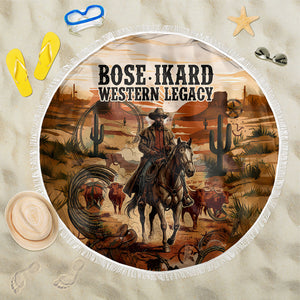 Bose Ikard Black Cowboy Texas Trail Driver Beach Blanket Vintage Western Desert Collage African American History Art