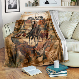 Bose Ikard Black Cowboy Texas Trail Driver Blanket Vintage Western Desert Collage African American History Art