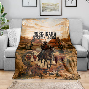 Bose Ikard Black Cowboy Texas Trail Driver Blanket Vintage Western Desert Collage African American History Art