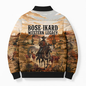 Bose Ikard Black Cowboy Texas Trail Driver Bomber Puffer Jacket Vintage Western Desert Collage African American History Art