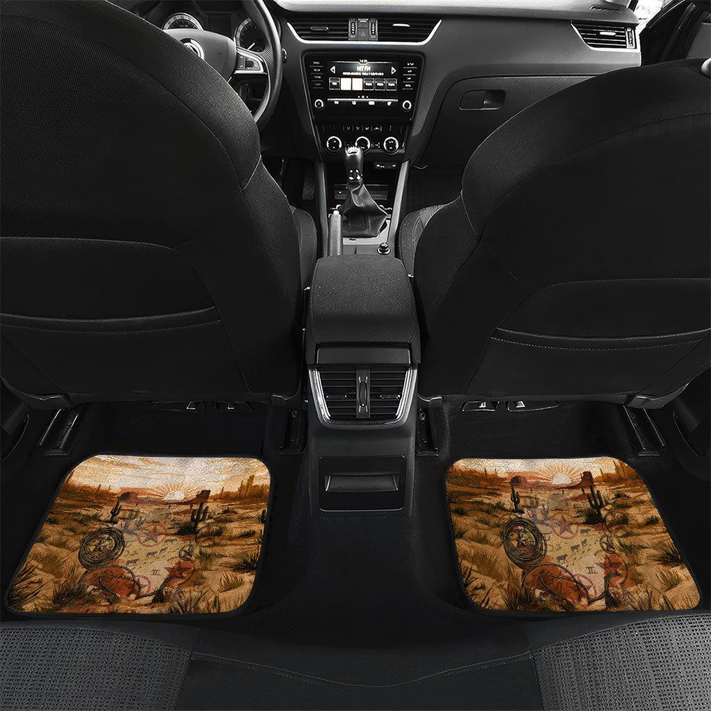 Bose Ikard Black Cowboy Texas Trail Driver Car Mats Vintage Western Desert Collage African American History Art