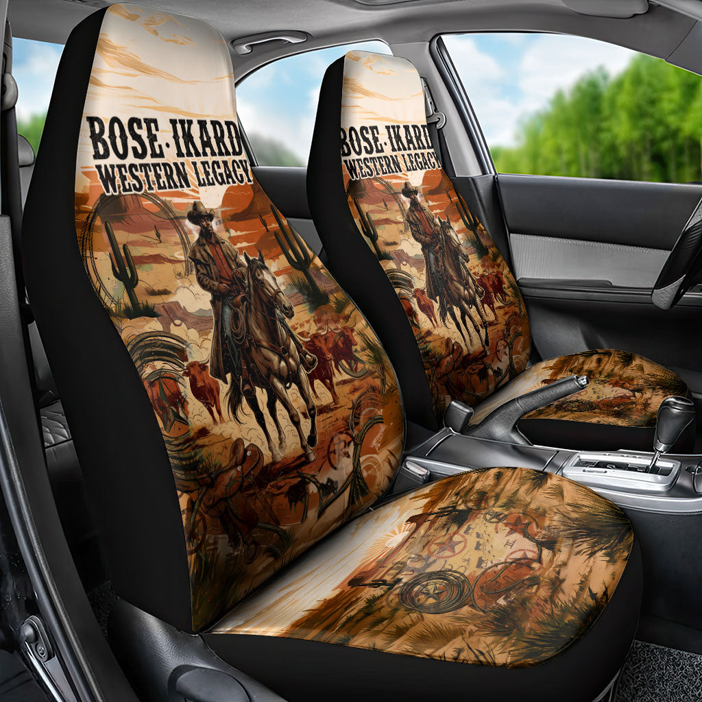 Bose Ikard Black Cowboy Texas Trail Driver Car Seat Cover Vintage Western Desert Collage African American History Art