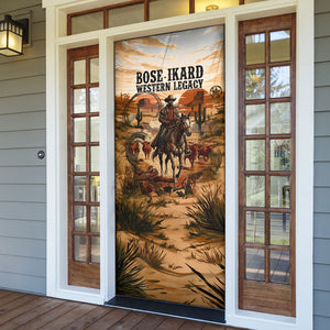 Bose Ikard Black Cowboy Texas Trail Driver Door Cover Vintage Western Desert Collage African American History Art