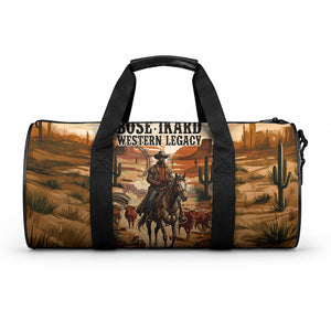 Bose Ikard Black Cowboy Texas Trail Driver Duffle Bag Vintage Western Desert Collage African American History Art