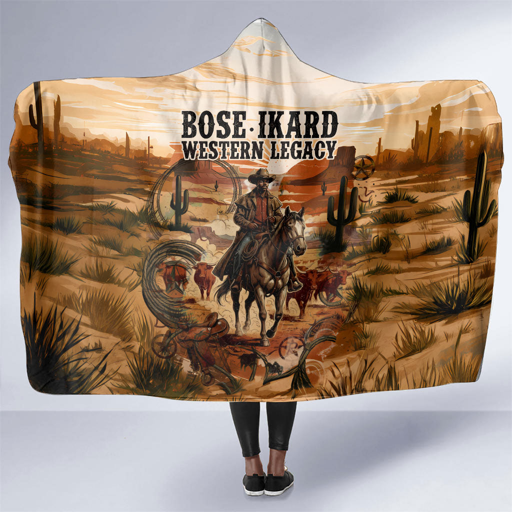 Bose Ikard Black Cowboy Texas Trail Driver Hooded Blanket Vintage Western Desert Collage African American History Art