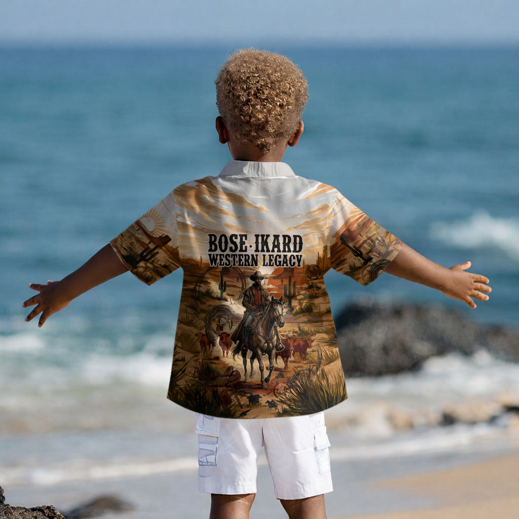 Bose Ikard Black Cowboy Texas Trail Driver Kid Hawaiian Shirt Vintage Western Desert Collage African American History Art